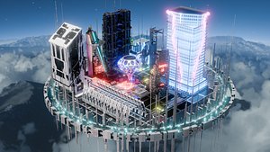 3D model sci fi city 3D model