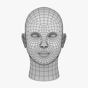 Female Head Low Poly Basemesh