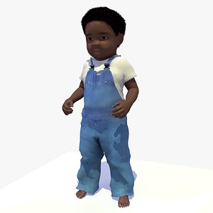 3D model STATIC STANDING  AFRO BABY