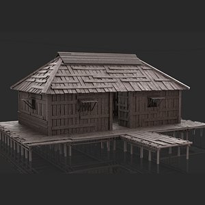 Fantasy Wooden House - Jungle Hut 2 3D model