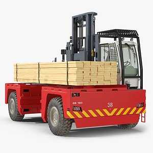 Baumann GS 150 Timber Load Sideload Forklift Red Rigged