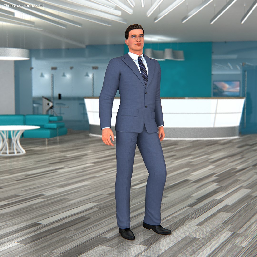 Businessman Standing Pose 3D model preview