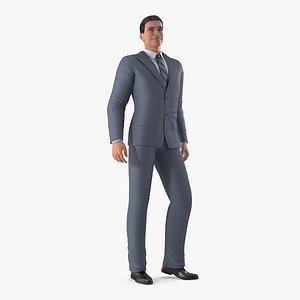 3D model businessman standing pose business man