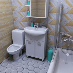 bathroom small scene 3D