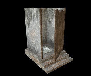 village cabin toilet 3D