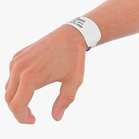 Medical ID Wristband on Hand With Patient Info