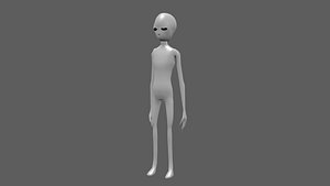 low-poly extraterrestrial alien 3D model