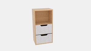 2 drawer storage tower 3D model
