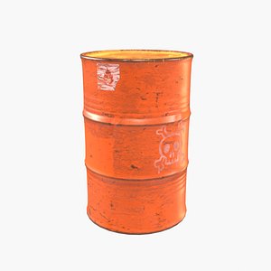 Rusty Toxic Barrel - PBR 3D Model