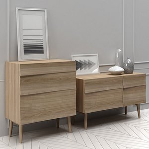 Muuto Reflect Sideboard small + Drawer + decors