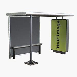 Small Bus Stop Shelter 3D model