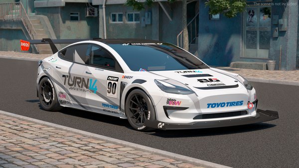 Tesla Model 3 Race Car 심플한 인테리어 3D 모델 - TurboSquid 2157061