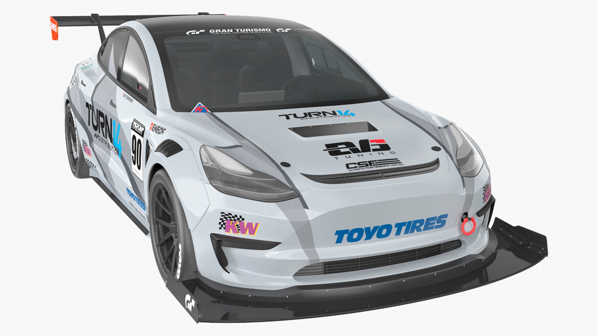 Tesla Model 3 Race Car Simple Interior 3D model preview