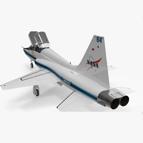 NASA Trainer Jet Aircraft T-38 White Rigged for Maya 3D