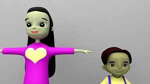 3D toonish kids model