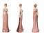 Female Front Slit Sleeveless Coral Evening Gown