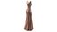 Female Front Slit Sleeveless Coral Evening Gown