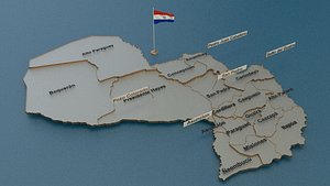 Paraguay detailed Map with Animated Flag
