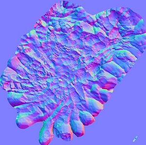 High Quality Crater Crystal Environment High and Low Poly 3D model