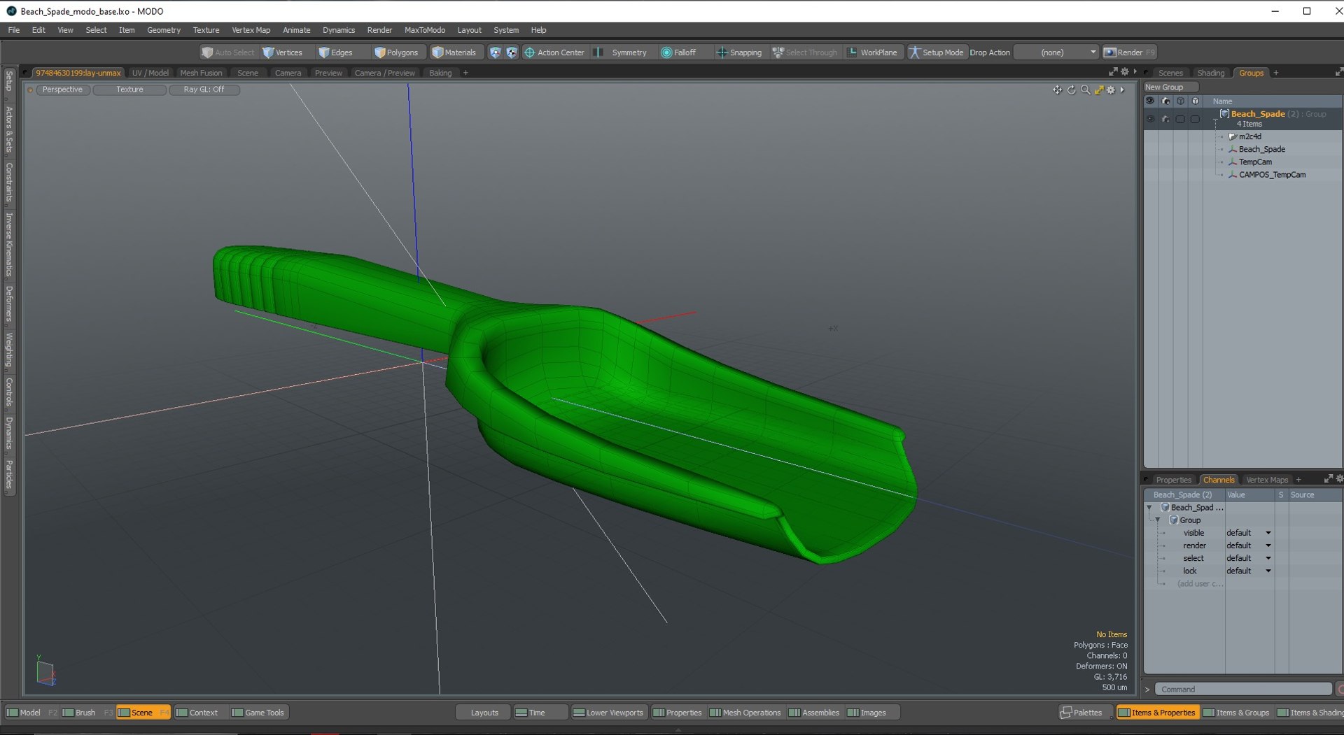 3D Beach Spade - TurboSquid 2132429