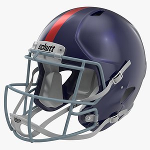 football helmet schutt blue 3d model