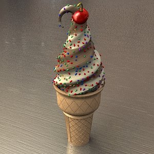 3D Ice Cream Cone Model