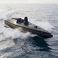 Military Naval Drone Boat Black