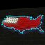 BANDERA Y MAPA DE NEON USA