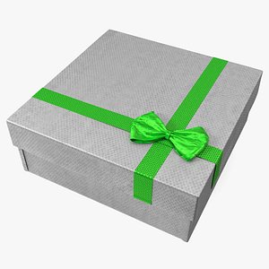 3D model Wrapped Gift Box with Shiny Ribbon