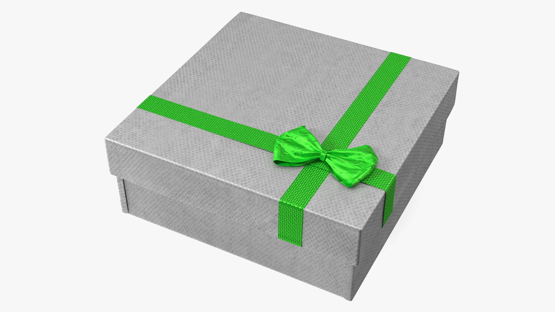 Wrapped Gift Box with Shiny Ribbon 3D model preview