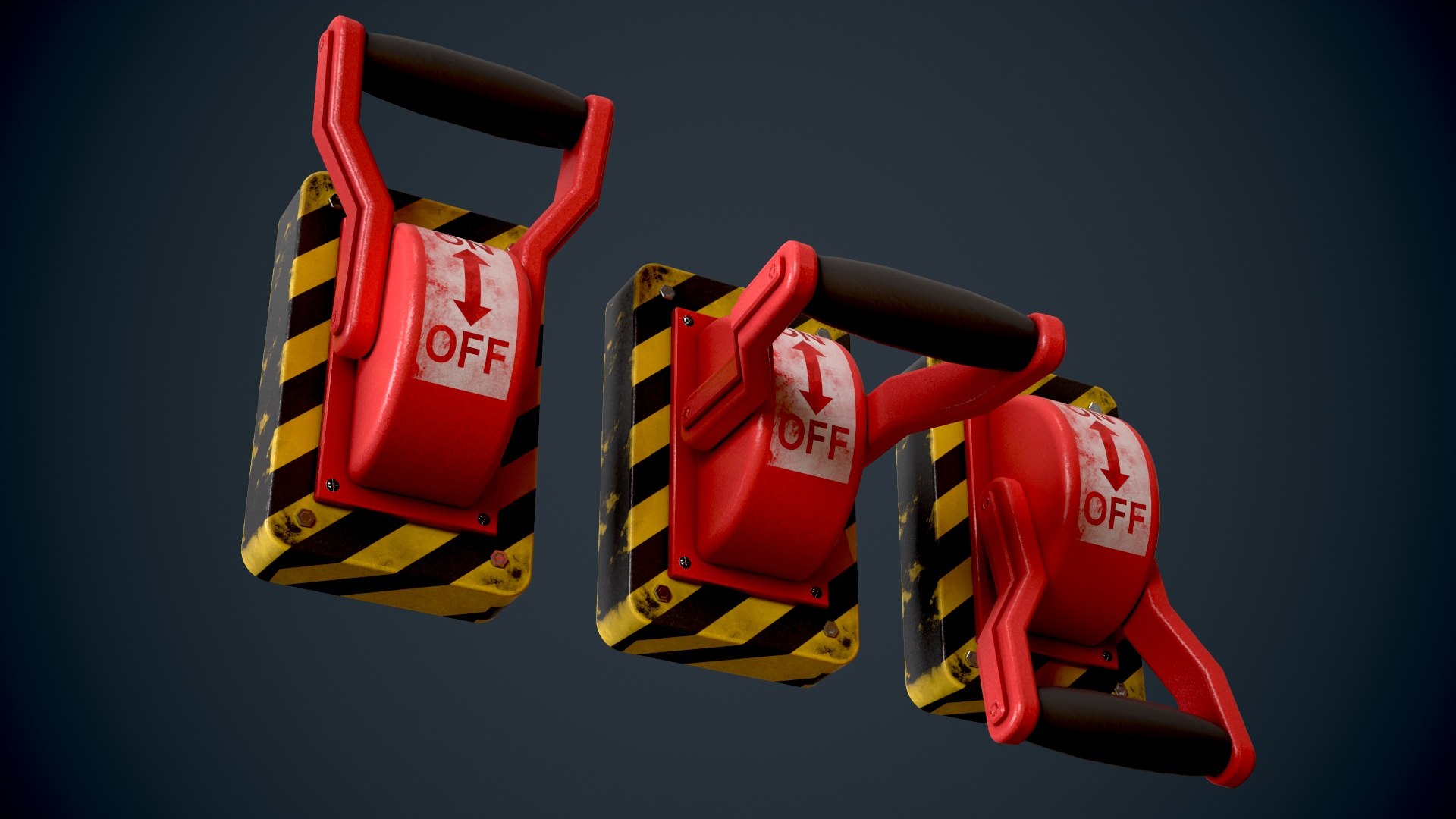Sci Fi Red Lever Power Switch Model - TurboSquid 2001837