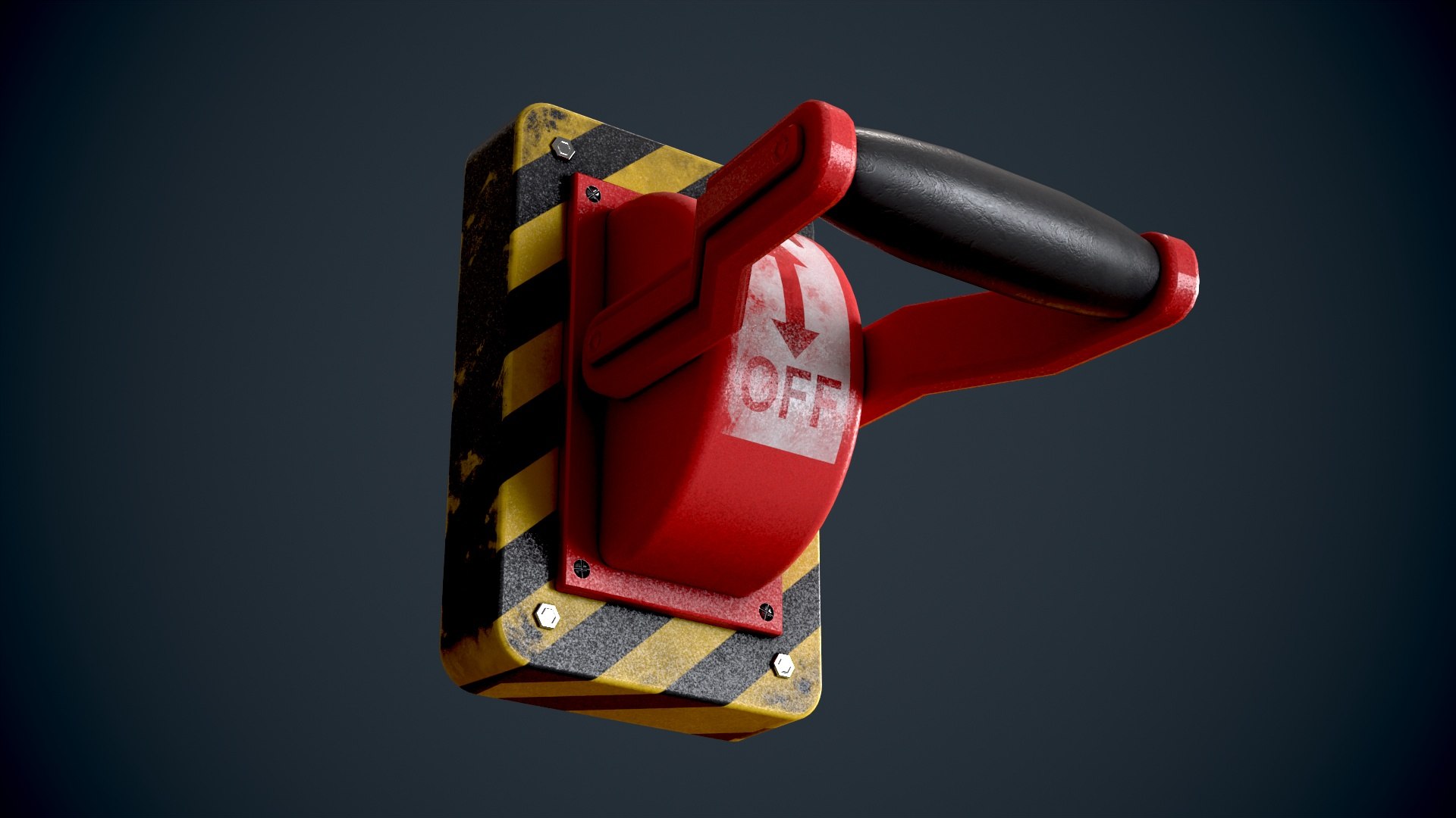 Sci Fi Red Lever Power Switch Model - TurboSquid 2001837