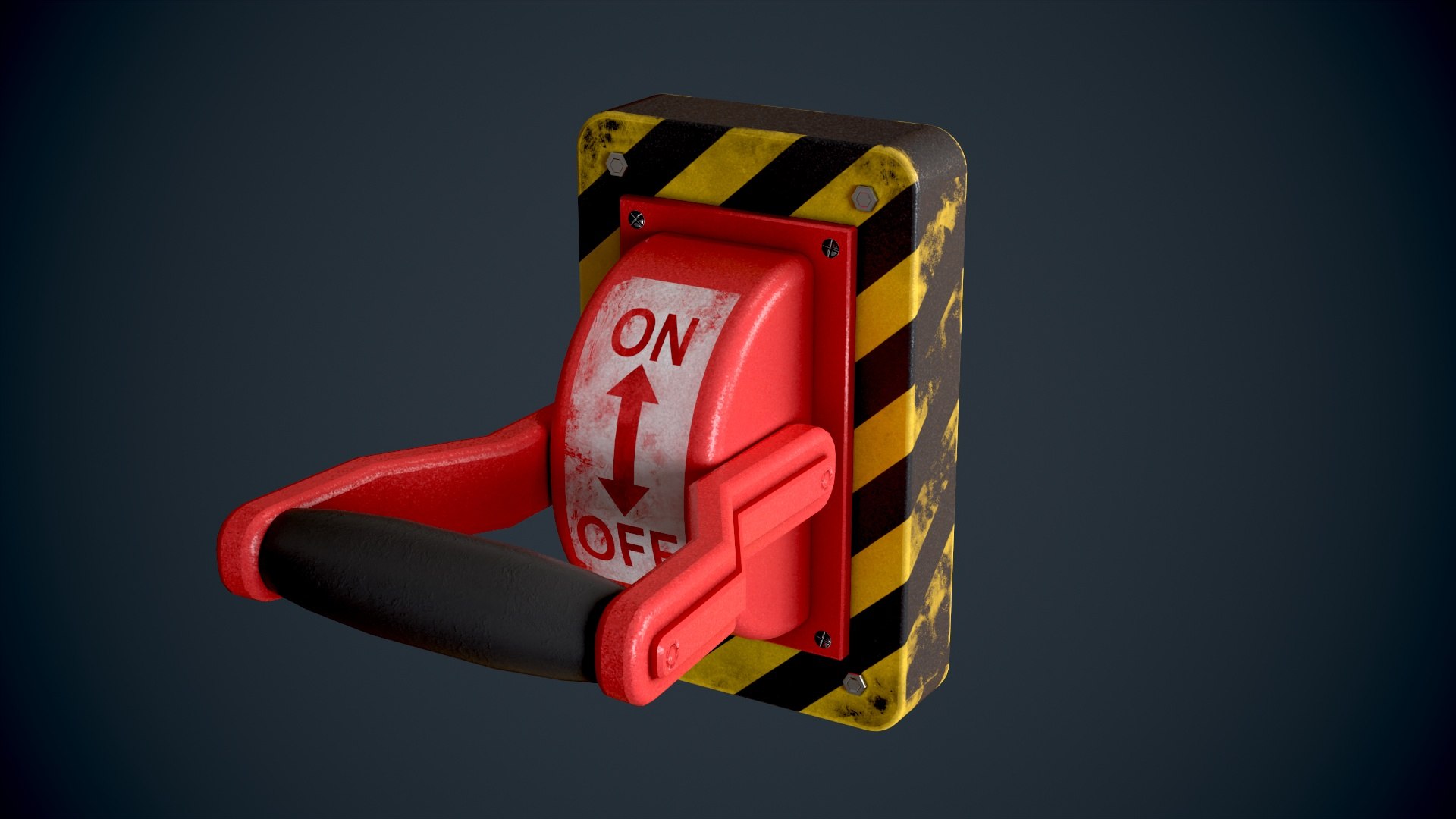 Sci Fi Red Lever power switch model TurboSquid 2001837