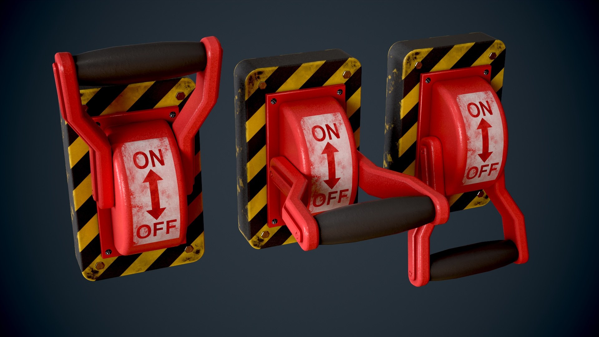 Sci Fi Red Lever Power Switch Model - TurboSquid 2001837