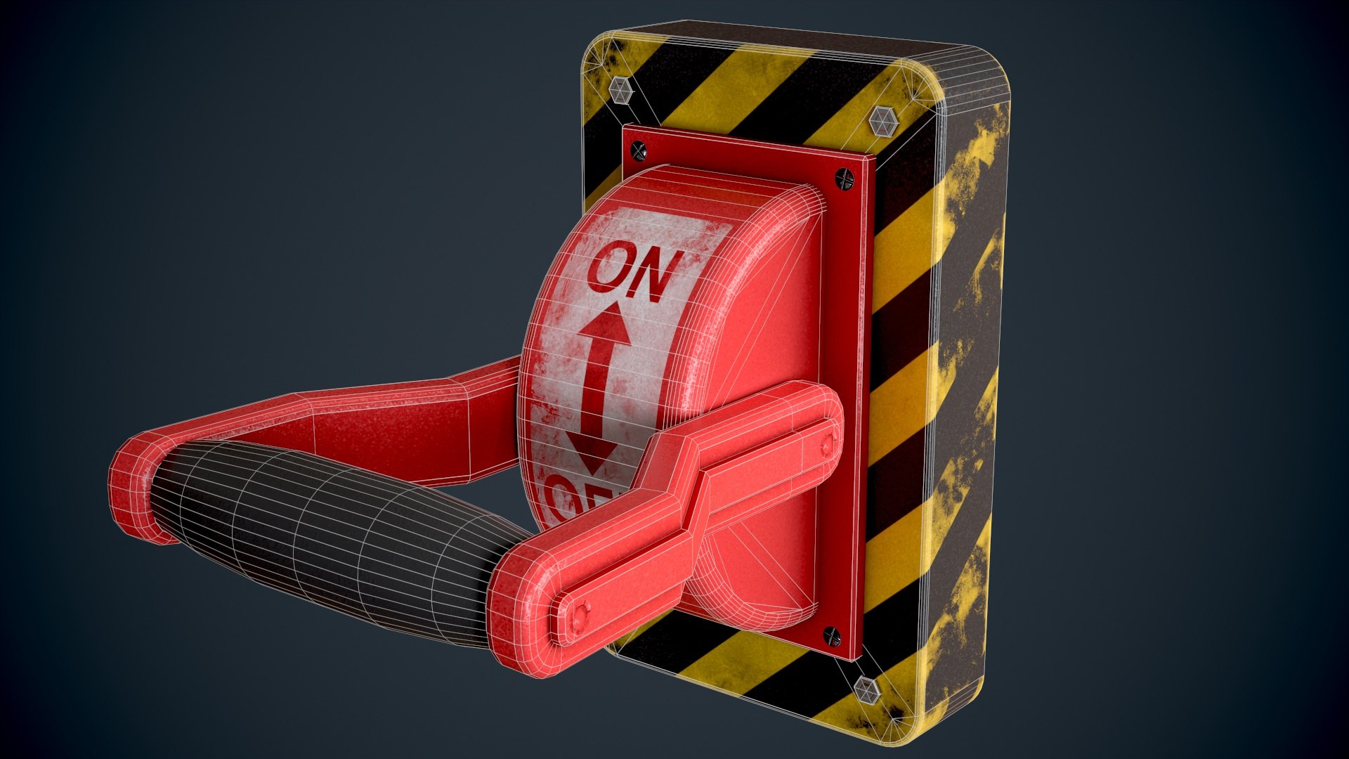 Sci Fi Red Lever Power Switch Model - TurboSquid 2001837