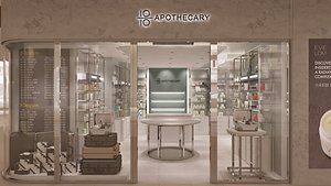 3D pharmacy store interior scene