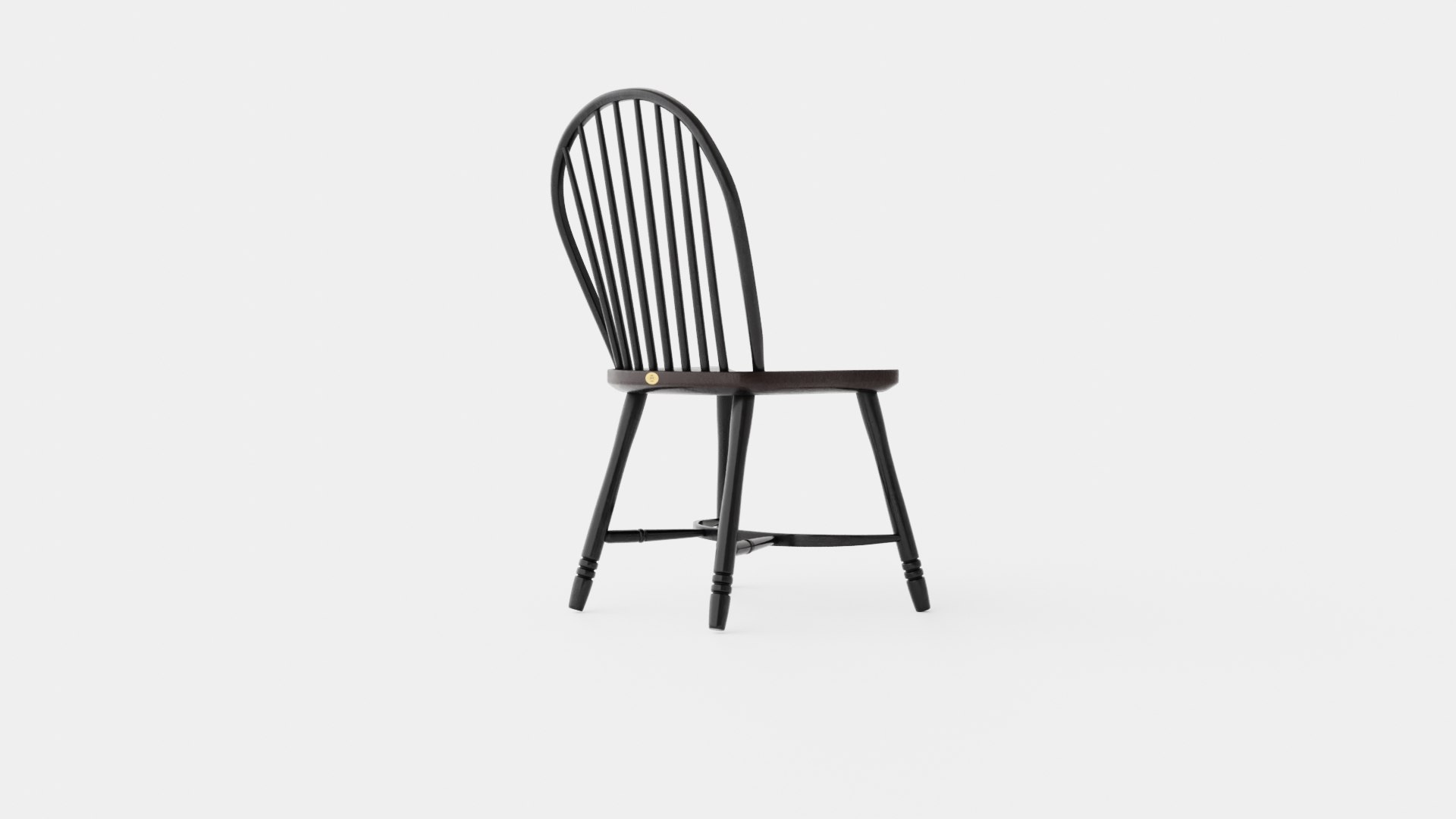 3D Model Windsor Spindle Chair Black - TurboSquid 2264667