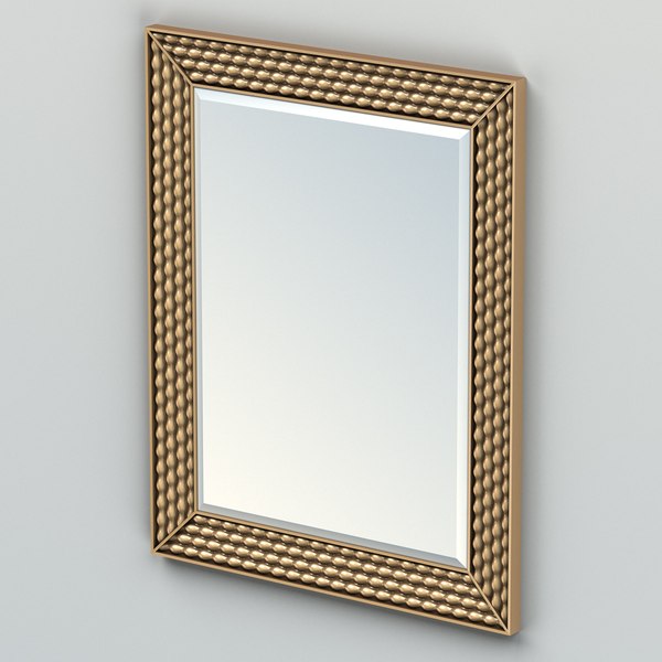 3d model carved rectangle mirror frame