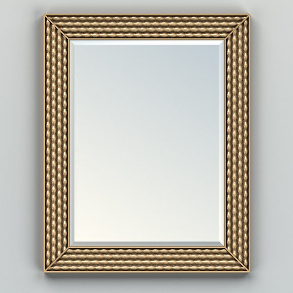 3d model carved rectangle mirror frame