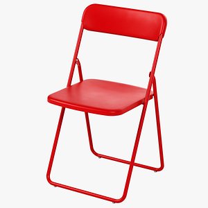 3D model Vihals folding chair red