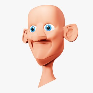 Cartoon Head 4 - Low-Poly 3D model