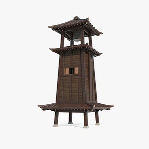 Asian ancient architecture clock tower