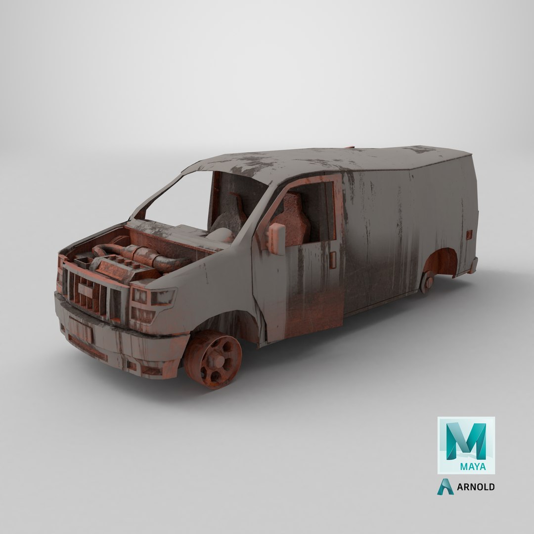 Wrecked Van Low-poly PBR 3D model https://p.turbosquid.com/ts-thumb/Xq/gaESlV/08/stemcell_maya_arnold_render/png/1736539586/1920x1080/fit_q87/e7e3c03a3f1f4a09f89b16b3764a759e08f85b0b/stemcell_maya_arnold_render.jpg