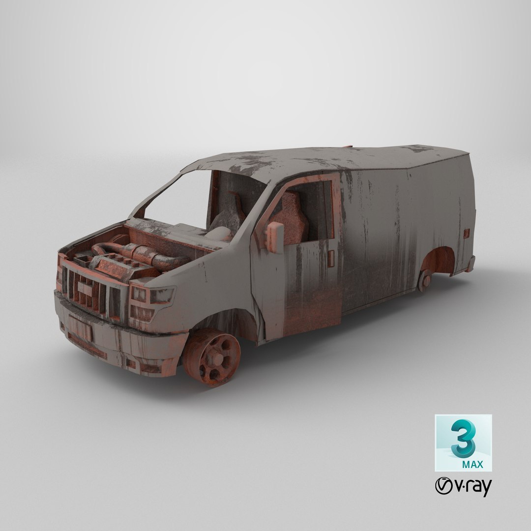 Wrecked Van Low-poly PBR 3D model https://p.turbosquid.com/ts-thumb/Xq/gaESlV/Fe/stemcell_max_vray_render/png/1736539602/1920x1080/fit_q87/f12f56a76734dba2e87fa31d8ace851e1732915d/stemcell_max_vray_render.jpg