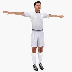 Low poly and animated soccer player