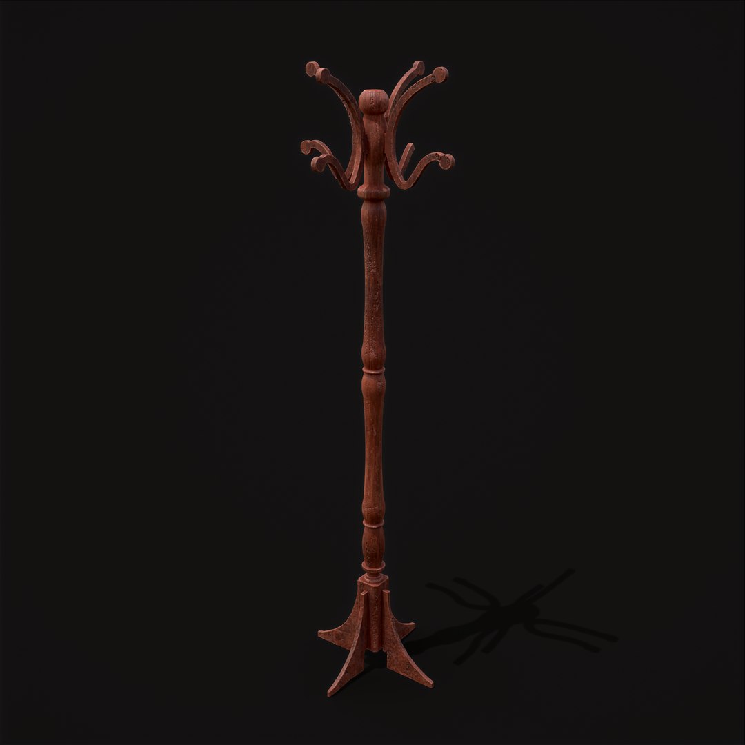 Ornate Wooden Coat Rack 3D Model - TurboSquid 1961778