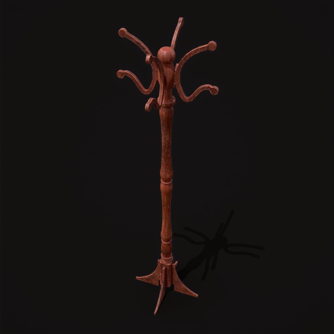 Ornate Wooden Coat Rack 3D Model - TurboSquid 1961778