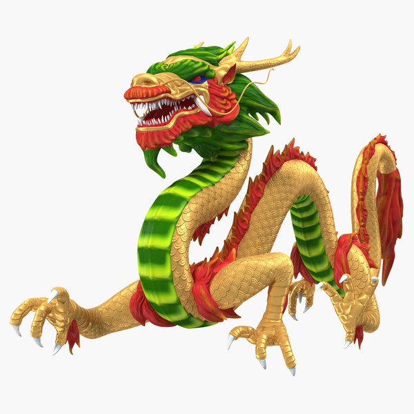 3D colorful traditional chinese dragon model