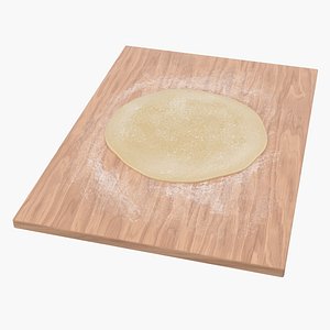 Flat Bread Pizza Dough on Board