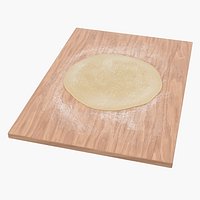 Flat Bread Pizza Dough on Board
